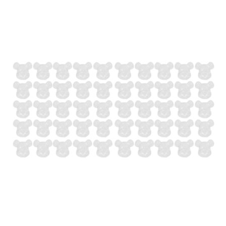 Akryl Negle Display Farvekort Prøver 50 stk. Transparent Bjørnehoved Form Neglelak Farvekort DIY Manicure Værktøj