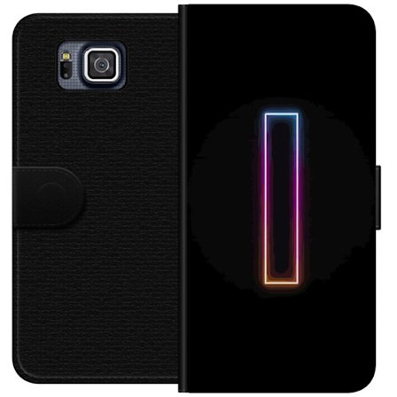 Kompatibel Tegnebogsetui til Samsung Samsung Galaxy Alpha Minimalistisk neonbogstav I i regnbuefarver mod mørk baggrund