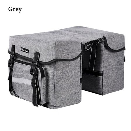 Cykel Dobbelt Taske Bag Bagagebærer Pack GRÅ