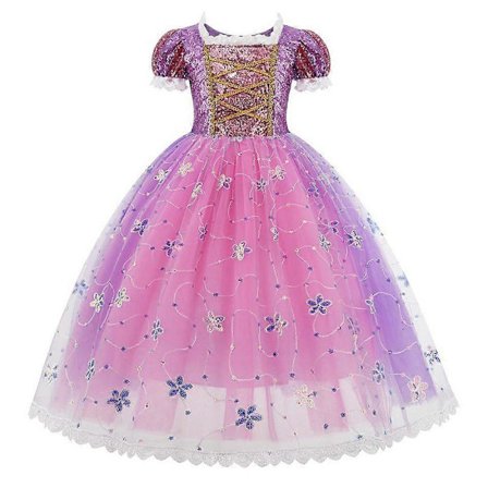 Disney Rapunzel Prinsesse Cosplay Kjole Pige Disney Tangled Halloween Fest Vestido Børn Fødselsdag Jul 2-10T JYF Rapunzel 17
