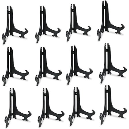 12 stk. sorte plastikplader sorte staffelier displaystativer fotoramme