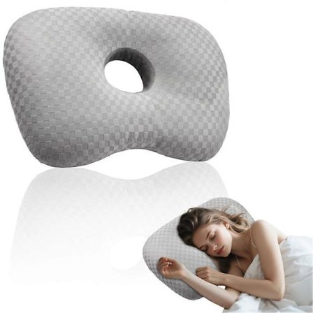 Piercing Pillow Ørepiercing Recovery Pillow for Sidesovere, Ortopedisk Nakkestøtte med Ørehull for Smertelindring
