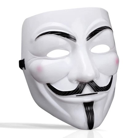 Hot tilbud til lav pris! V for Vendetta-maske, Anonymous Guy Fawkes Halloween-maske - Hacker-maske-Glad
