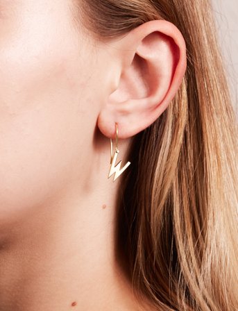 Design Letters Initial Ear Hanger (A-Z) - Gold - ONE SIZE 2