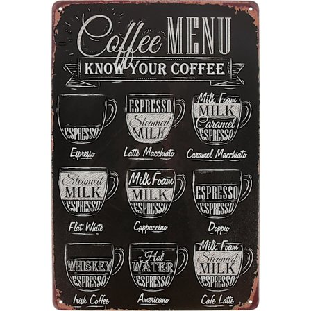 Vintage Poster Plaque Bakom Kök Restaurang Vägg Affisch Kaffe Meny Konst Bild Metallskylt Väggkonst (Som visas på bilden)