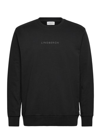 Lindbergh Logo Chest Print O-Neck Sweat - Black - M