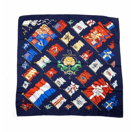 Hermès Vintage, Pre-owned Scarf 90*90cm Blauw, Dames, Maat:ONE Size