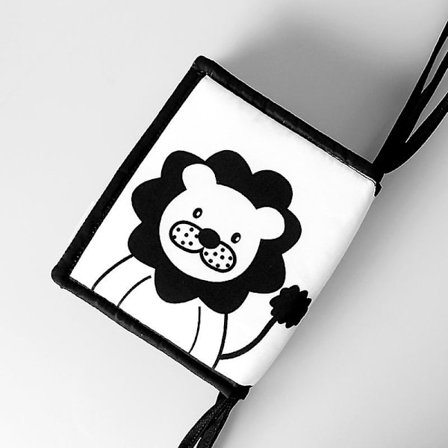 Svart-hvitt høykontrast myk klutbok baby sensoriske leker, spedbarns magetid bok for tidlig læring, baby sensoriske leker gaver