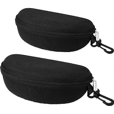 Brilleetui, (2 pakke) brilleetui hårdt etui til kvinder og mænd, bærbar beskyttelsesboks med lynlåskrog (LGL)