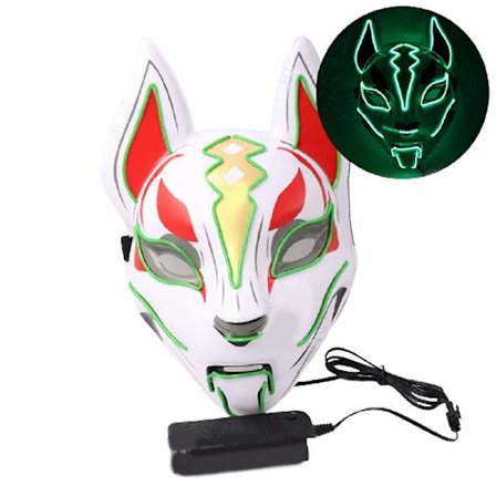 Kitsune Fox LED-mask Halloween Clubbing Light Up Kostym Rave Cosplay Fest