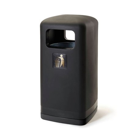 Outdoor hooded waste bin HARRY, Ø515 x 1020 mm, 100 L, black