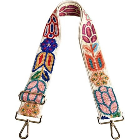 Virkatut kukkakukkaron hihnat Vaihto Olkalaukku naisille Kitarahihna 2 tuuman leveä Säädettävä laukkuhihna