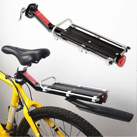 Bagagebærer til mountainbike med quick release, cykeludstyr, stålbagagebærer med medfølgende skærm