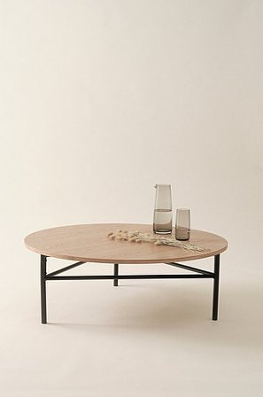 Jotex - Soffbord ø 100 Cm MDF - Stål Natur VALLEY - Köp Soffbord hos Jotex