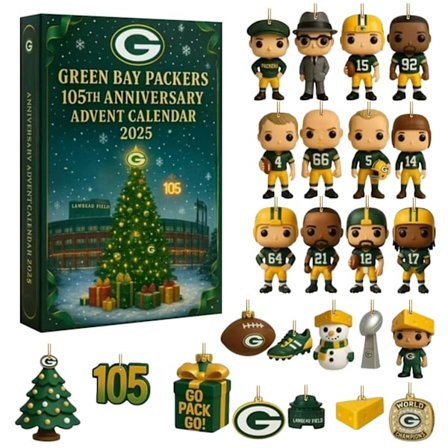 GREEN BAY PACKERS 105-årsjubileum Adventskalender Jule 2D Akryl Hengende Ornament Gave Den ultimate julegaven
