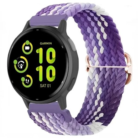 20/22mm Nylon Flätad Loop Rem kompatibel Garmin Forerunner 265 55 965 165 Sportarmband Garmin Venu 3/2 Vivoactive 5 Armbandsbälte
