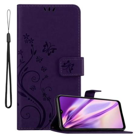 Fodral till Samsung Galaxy A32 5G i MÖRK LILAC FLORAL Cadorabo Cover Protection Floral