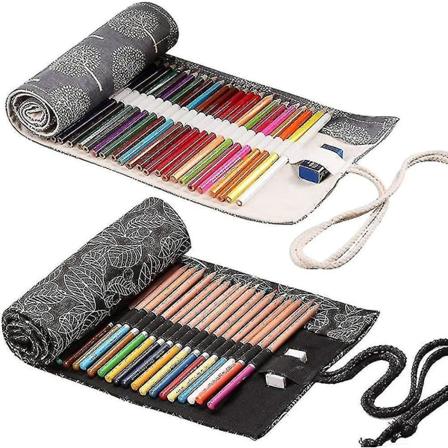 2-pakning 36-hulls lerretsrull opp blyantveske - 2023