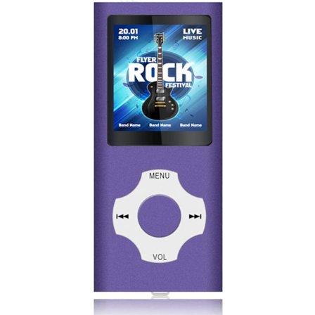 32GB Sport MP3-spiller for løping, bærbar HiFi tapsfri musikkspiller, FM-radio, TF-kort opptil 128GB lilla