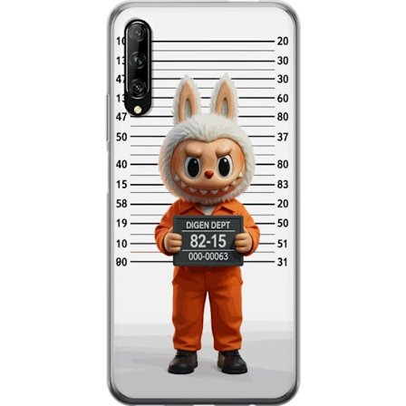 Yhteensopiva Puhelinkuori Huawei Huawei P smart Pro 2019 Söpö piirretty pupuhahmo vankilavaatteissa ja vankinumerolla taustana mittamerkinnät