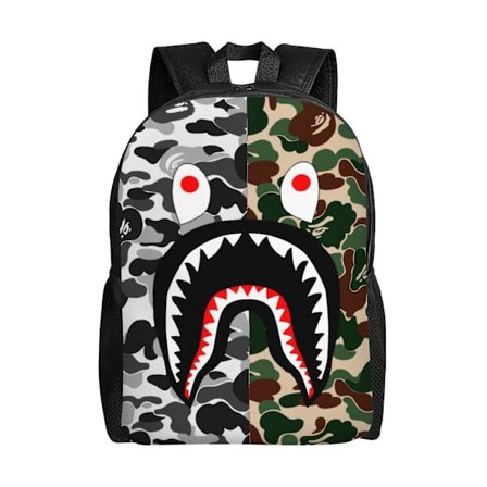 Bape Shark Camo Lasten Reput Koululaukku Kirjalaukku Rento Päiväreppu Reput Matkailuun Vaellukseen