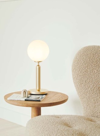 Miira bordlampe - nordic gold/opal