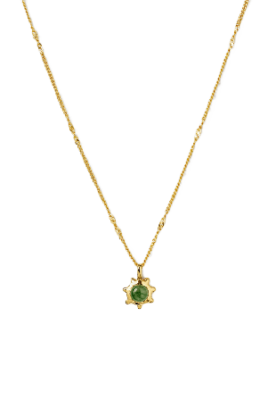 Syster P Florentina Necklace Gold Green Jade Halsband Dam Guld ONESIZE