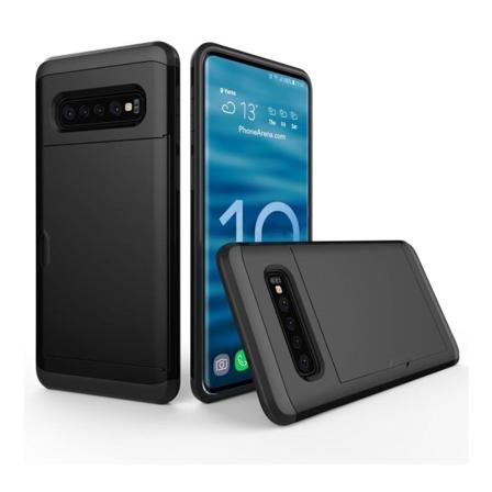 Samsung Galaxy S10 Plus Korthållare hybrid fodral - Svart Svart