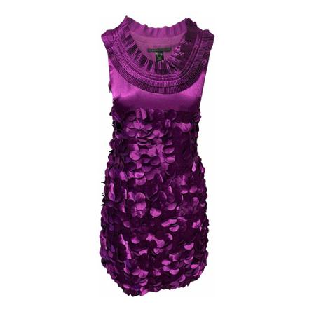 Marc Jacobs Pre-owned Applique Party Kjole In Silk Lilla, Dame