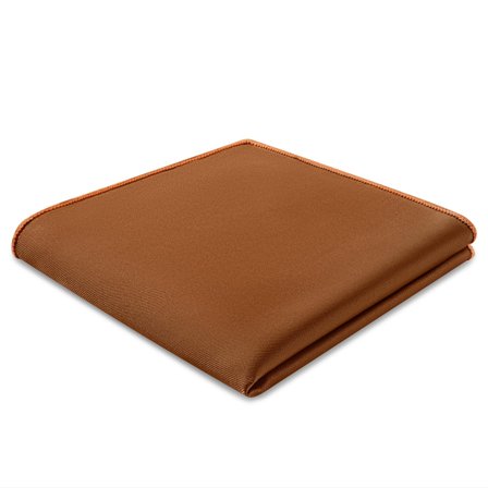 Pochette de costume en satin couleur rouille pour hommes - Pochettes de costume de couleur unie