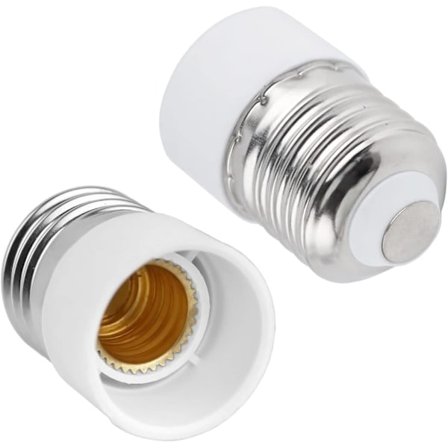 E27 til E14 Lampeholderadapter, E27 til E14 Pæreadapter, for E14 Pærer, LED-pærer, Glødepærer, Halogenpærer, Pakke med 2