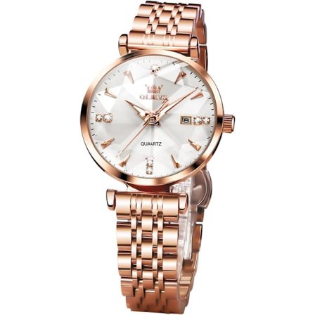 Rosaguld Ur til Kvinder Diamant Luksus Armbåndsur Selvlysende Vandafvisende