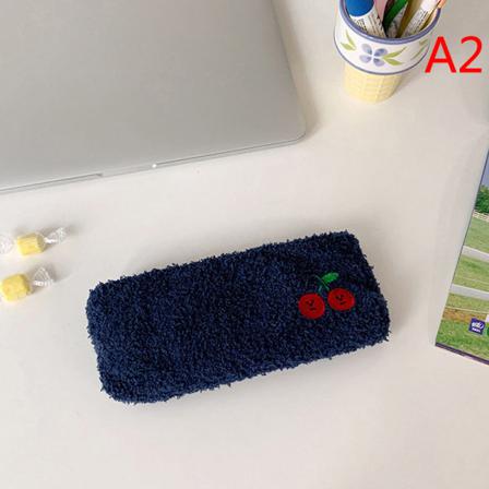 Broderi Plysch Case Enkelt Mode Pennväska Kawaii S