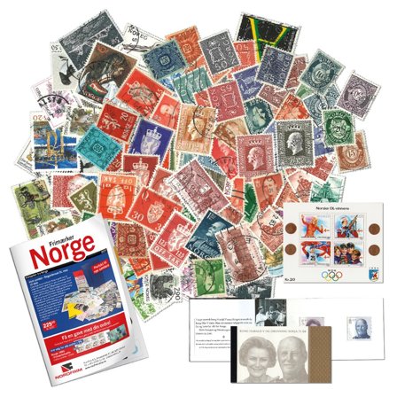 Norge - 100 forskellige frimærker + 2 samlerprodukter