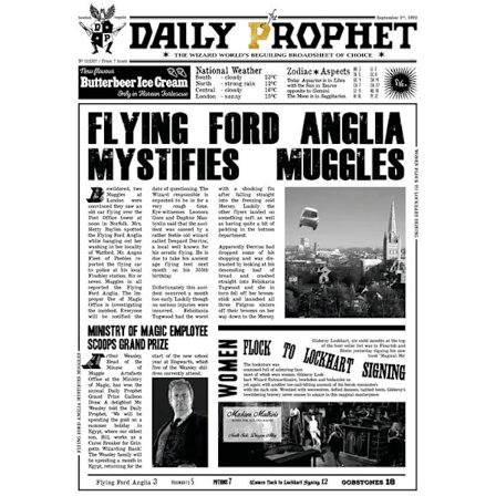 A3 Print - Harry Potter - Daily Prophet - Flying Ford Anglia