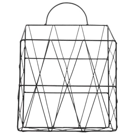 Tidningsställ, väggmonterat tidningsställ, förvaringskorg för böcker och dokument, metall