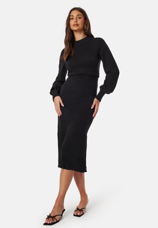 BUBBLEROOM Fine Knitted Turtle Neck Dress Klær