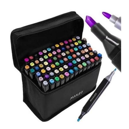 80-pak - Tusser med etui - Dobbeltsidede tusser Multi-farve(yh)