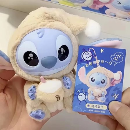 MINISO Stitch Blind Box Taske Spis noget før søvn Serie Vinyl Pendant Sød Dukke Mystery Box Fluffy Doll Surprise Gaver