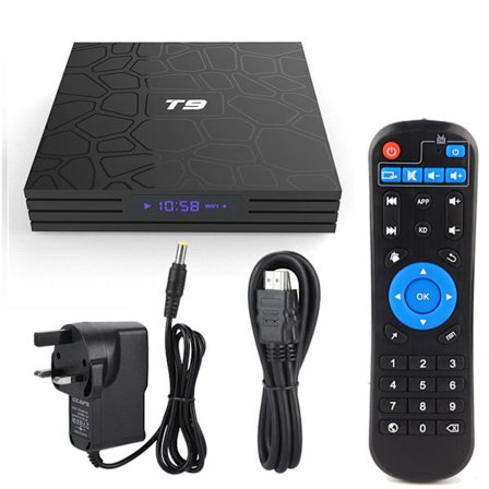 T9 RK3318 Bluetooth 64GB TV-box 4K videokodning TV-box för Android 9.0 (110-240V)