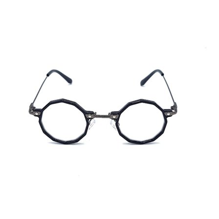 Runde solbriller - sorte stel med gennemsigtige glas