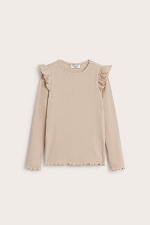 Kappahl | Ribbad långärmad topp | Beige