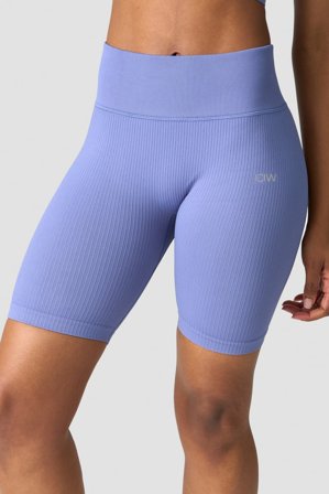 ICANIWILL - Ribbed Define Seamless Biker Shorts Violet Blue - Dame - ICIW