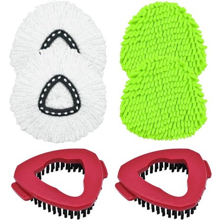 Lämplig för Vileda mopphuvuden, borstar och Ocedar spin mopphuvuden med triangulära rengöringsdynor. Ocedar ersättnings-spin mopphuvuden, vita, gröna