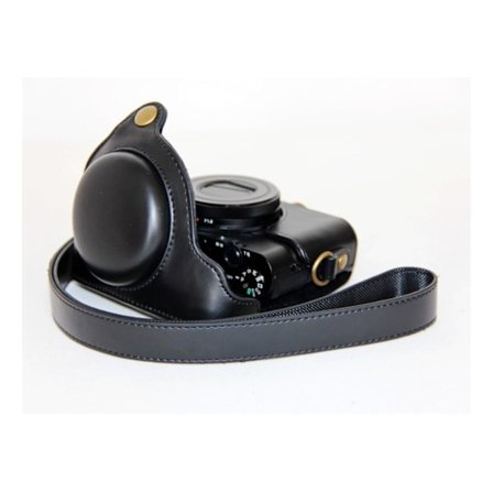 Sony DSC-RX100 Mark III IV M3 M4 PU læder beskyttende etui - Sort