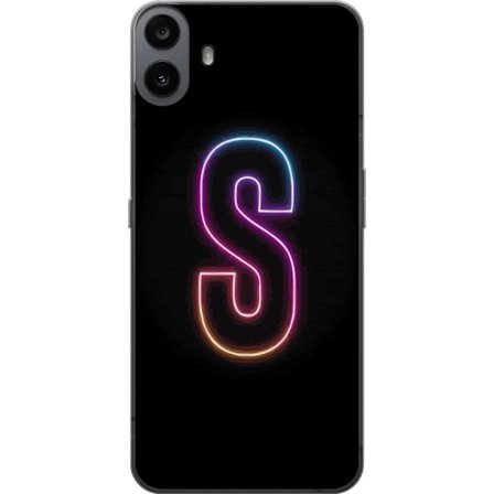 Kompatibel Mobilcover til Nothing Nothing CMF Phone 1 Neonbogstav S i lyserød og blå toner mod en mørk baggrund, stilfuld bogstavkunst med retro-fu