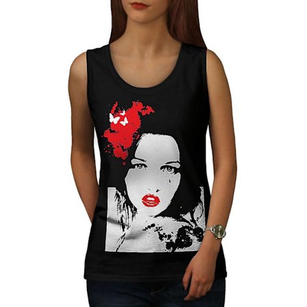 Snyggt ansikte Coolt kvinnor Blacktank Top