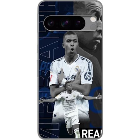 Google Pixel 8 Pro Gjennomsiktig deksel Kylian Mbappé Real Madrid Frankrike rask ikon og truende angriper som dominerer ligaen med fart, dribling og
