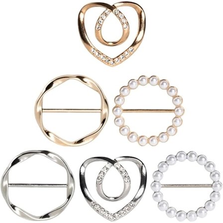 6 kpl Söpöjä huivilenkkejä, Premium T-paitaklipsit naisille