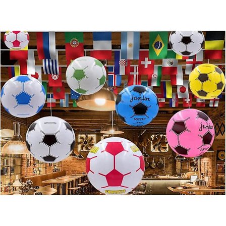 4 st PVC Fotbollshängande Fotbollsballonger 2022 VM Dekorationer för Bar Köpcentrum Hem Trädgård Fotbollstemafest Vattenpolo